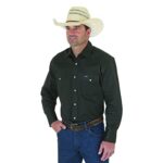 Wrangler Men’s Authentic Cowboy Cut Work Western Long-Sleeve Firm Finish Shirt,Red,X-Large