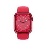 Apple Watch Series 8 [GPS 41mm] Smart Watch w/ (Product) RED Aluminum Case with (Product) RED Sport Band – S/M. Fitness Tracker, Blood Oxygen & ECG Apps, Always-On Retina Display, Water Resistant
