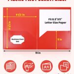 SUNEE 2 Pocket Folders (24 Pack, Red) Heavy-Duty Plastic Folders with Pockets, Fit 8.5×11 Letter Size Paper, 2-Pocket File Folders for Kids, Home, School, Office