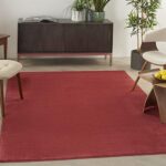 Nourison Essentials Indoor/Outdoor Brick Red 5′ x 7′ Area Rug, Easy Cleaning, Non Shedding, Bed Room, Living Room, Dining Room, Backyard, Deck, Patio (5×7)