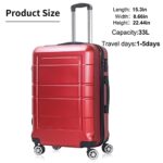 20 Inch Carry On Spinner Luggage with Ergonomic Handles and TSA Lock, Red