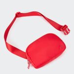 Pander Two Way Zipper Fanny Pack Nylon Everywhere Belt Bag for Women, Water Repellent Waist Packs, Crossbody Bags with Adjustable Strap (Red).