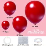 Red Balloons 110Pcs Red Balloon Garland Arch Kit 5/10/12/18 Inch Matte Latex Red Balloons Different Sizes as Birthday Balloons Wedding Valentine’s Day Balloons Christmas Balloons Party Decorations