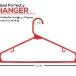 Utopia Home Plastic Hangers 30 Pack – Clothes Hanger with Hooks – Durable & Space Saving Coat Hanger – Heavy Duty Red Hangers for Coats, Skirts, Pants, Dress, Etc.
